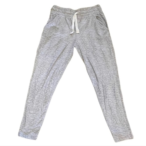 Jaclyn Intimates Lounge Sleep Jogger Pants Pockets Women's 2X Grey White Stripe - Picture 1 of 6